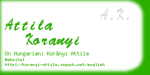 attila koranyi business card